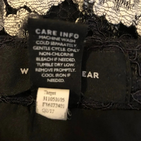 Who What Wear Black/White Lace Midi Skirt Size 6 Whimsy Romantic Goth - Picture 6 of 7